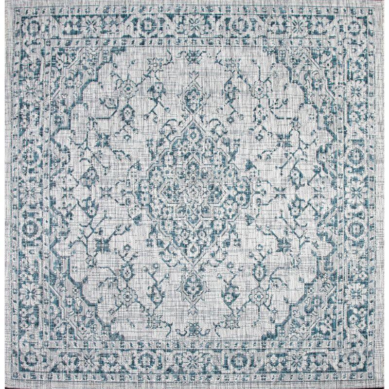 Rozetta Boho Medallion Textured Weave Indoor/Outdoor Area Rug  - JONATHAN Y