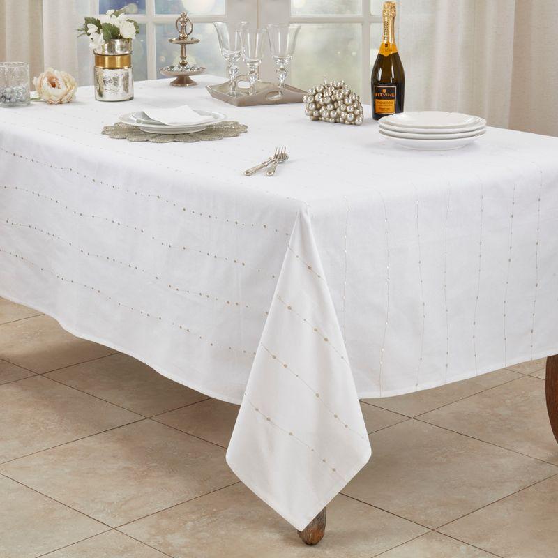 Saro Lifestyle Embroidered Design Cotton Tablecloth