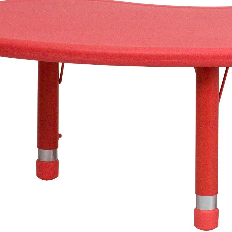 35"Wx65"L Half-Moon Plastic Adjustable Activity Table-School Table for 8