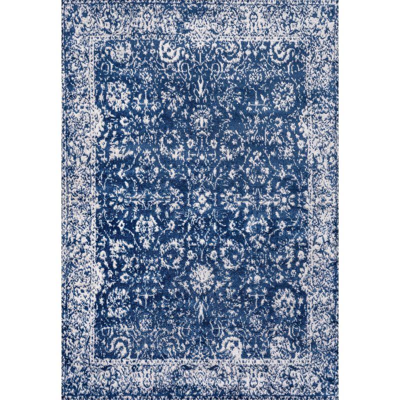 Handmade Reversible Synthetic Navy Blue 4' x 6' Area Rug