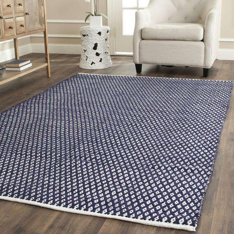 Hand-Woven Coastal Charm Blue Cotton Area Rug 6' x 9'