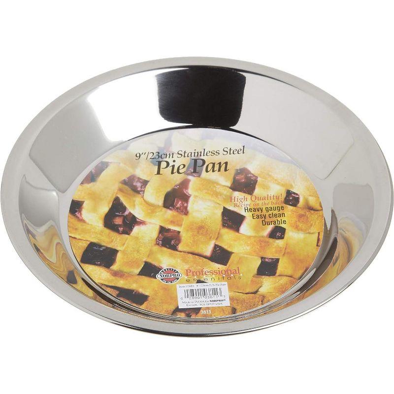 Norpro 9 Inch Stainless Steel Pie Pan with Mirror Finish