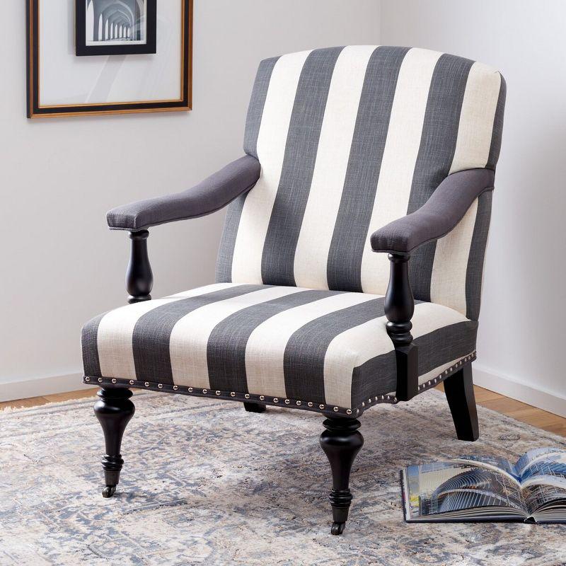 Devona Arm Chair - MCR4731 - Charcoal/White - Safavieh