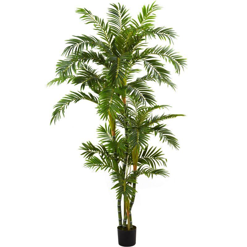 Ocean Breeze 6-ft Silk Parlor Palm Floor Plant in Pot