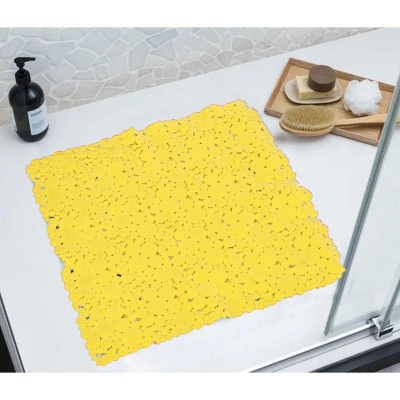 Evideco French Home Goods Bubbles Non-Slip Square Shower Mat 20″L X 20″W