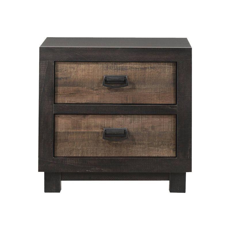 2 Drawer Harrison Nightstand Walnut - Picket House Furnishings: Felt Lined, Dust Proof Layer, Dark Nickel Pulls