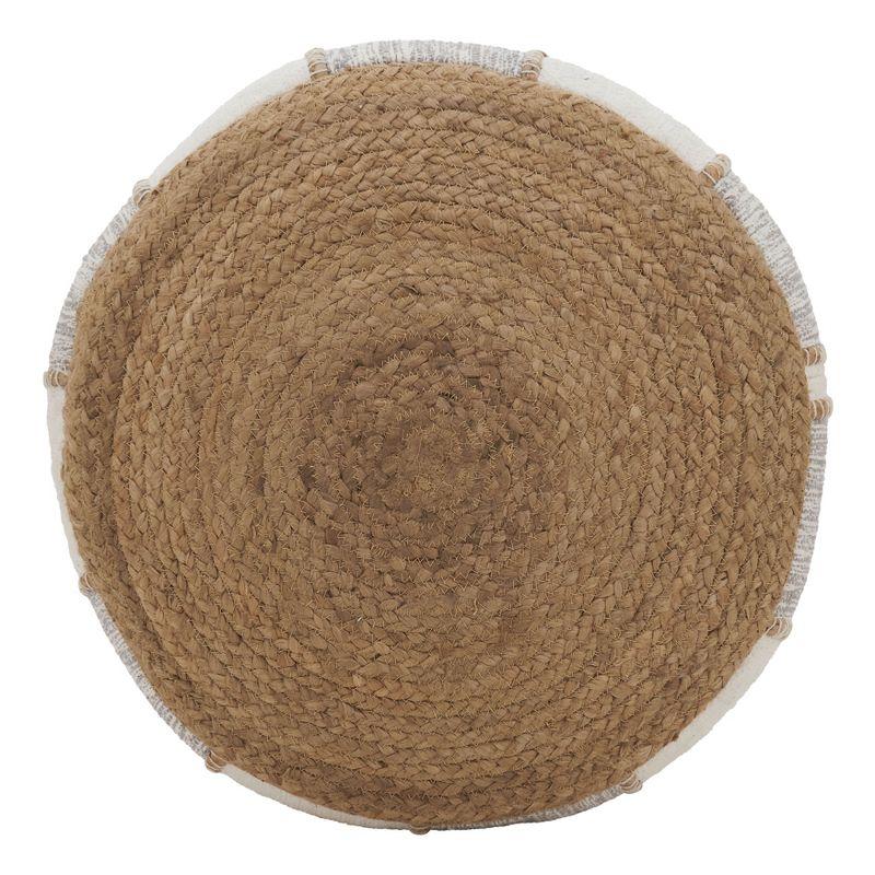 Saro Lifestyle Woven Pouf, 20"x10" Round, Natural