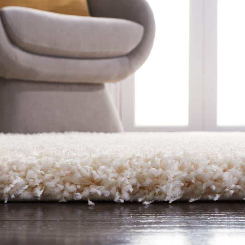 Santa Monica Shag SGN725 Power Loomed Indoor Runner Rug - Ivory - 2'3"x7' - Safavieh