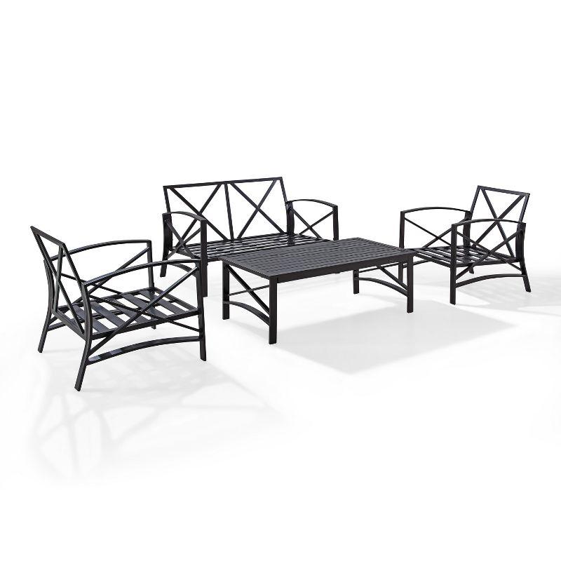 Oatmeal and Oil Bronze 4-Piece Outdoor Sofa Set