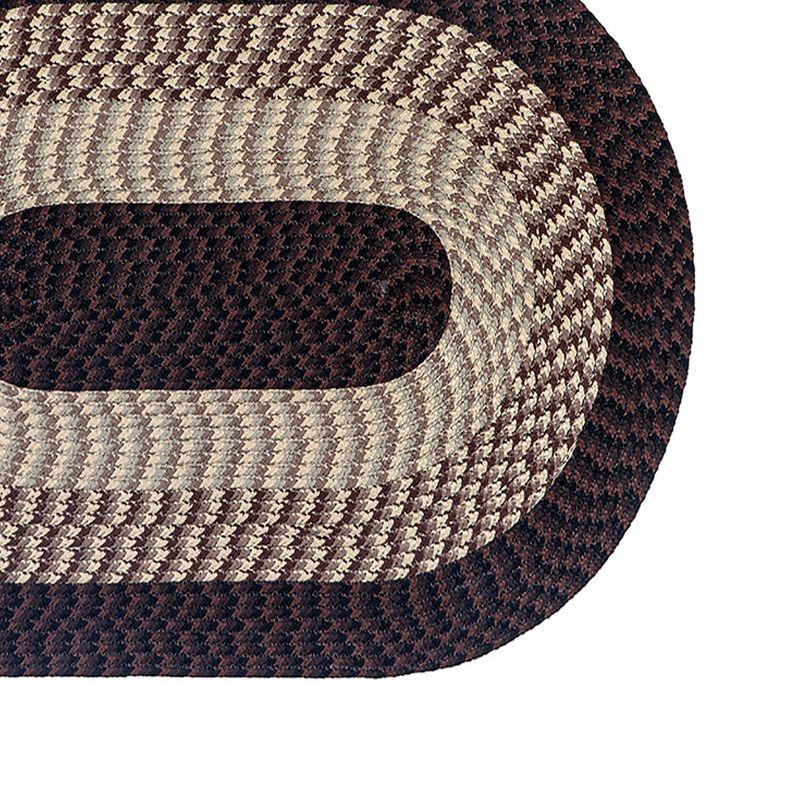 48" x 72" Alpine Collection Chocolate Stripe Reversible Indoor Area Utility Oval Rug - Better Trends