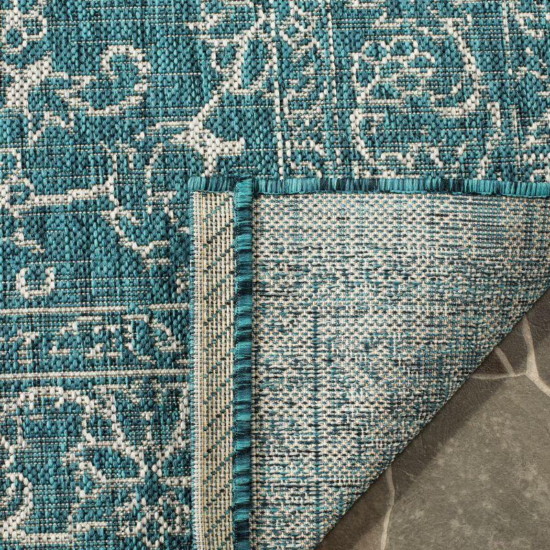 Courtyard CY8680 Power Loomed Indoor and Outdoor Area Rug - Turquoise - 9'x12' - Safavieh