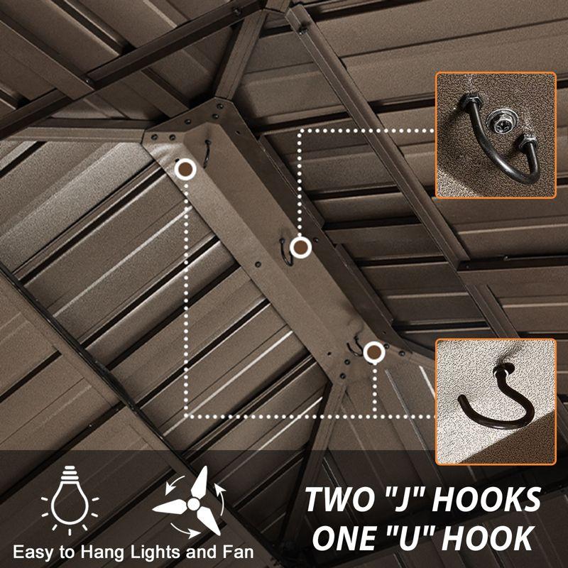 EAGLE PEAK Outdoor Aluminum Frame Hardtop Patio Gazebo