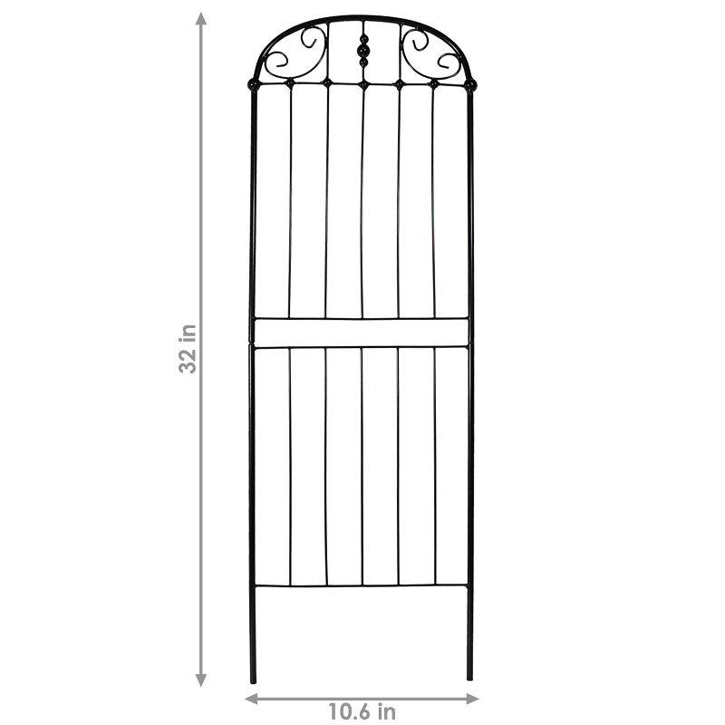 Sunnydaze Metal Wire Traditional Garden Trellis for Climbing Plants and Flowers - 32" H - Black - 2-Pack