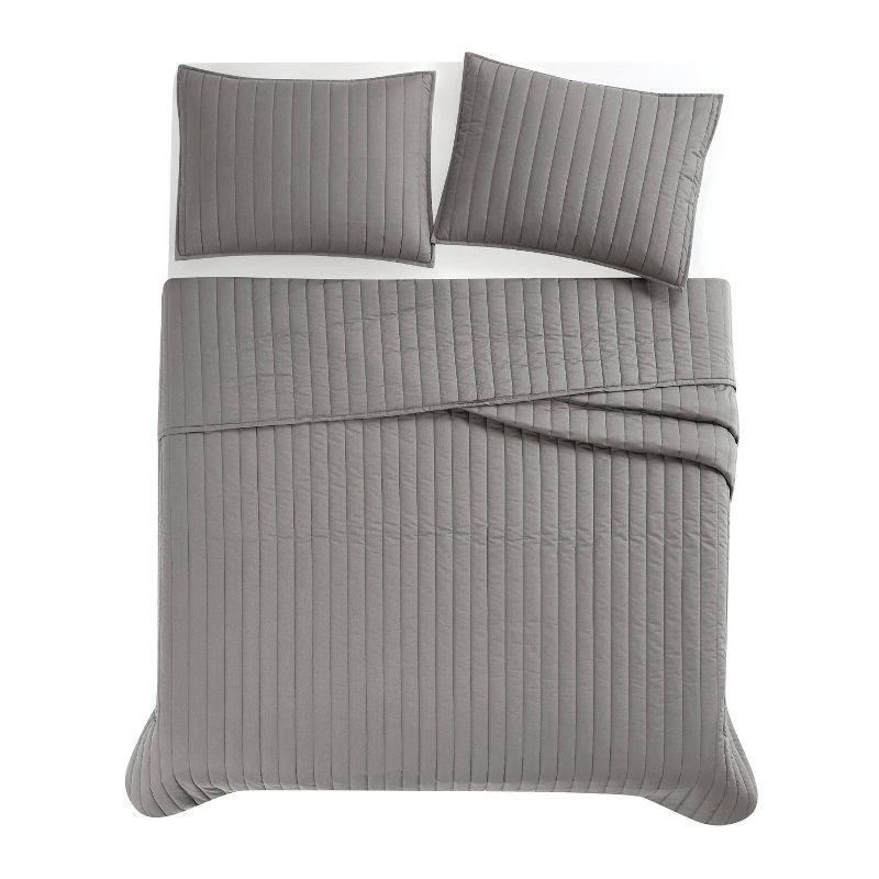 Brooklyn Loom Oversized Cotton Percale 3 Piece Quilt Set