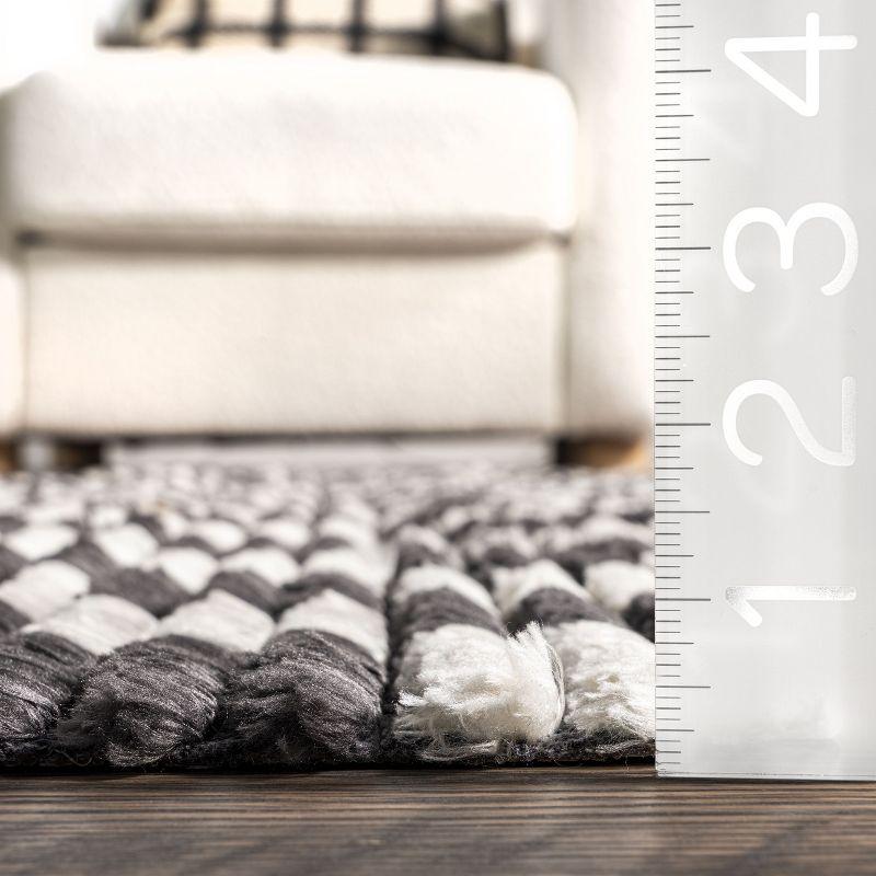 Nuloom Pania Geometric 4x6 Indoor Area Rug for Living Room Bedroom Dining Room Kitchen, Dark Grey