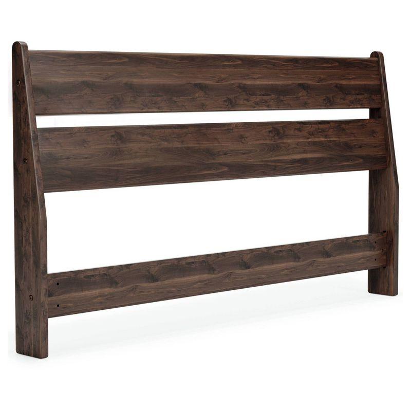 Calverson Queen Walnut Wood Panel Headboard