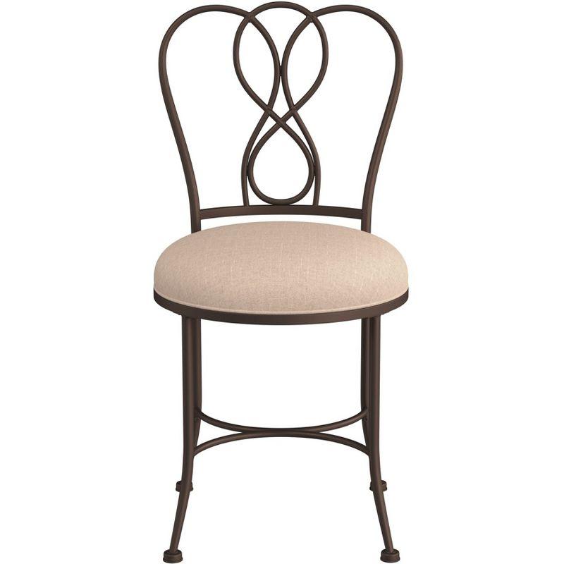 18.5" Christina Metal Vanity Stool Bronze/Cream - Hillsdale Furniture