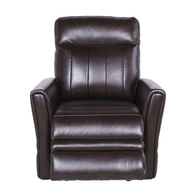 Coachella Power Recliner Chair Brown: Top-Grain Leather, USB Port - Steve Silver Co.