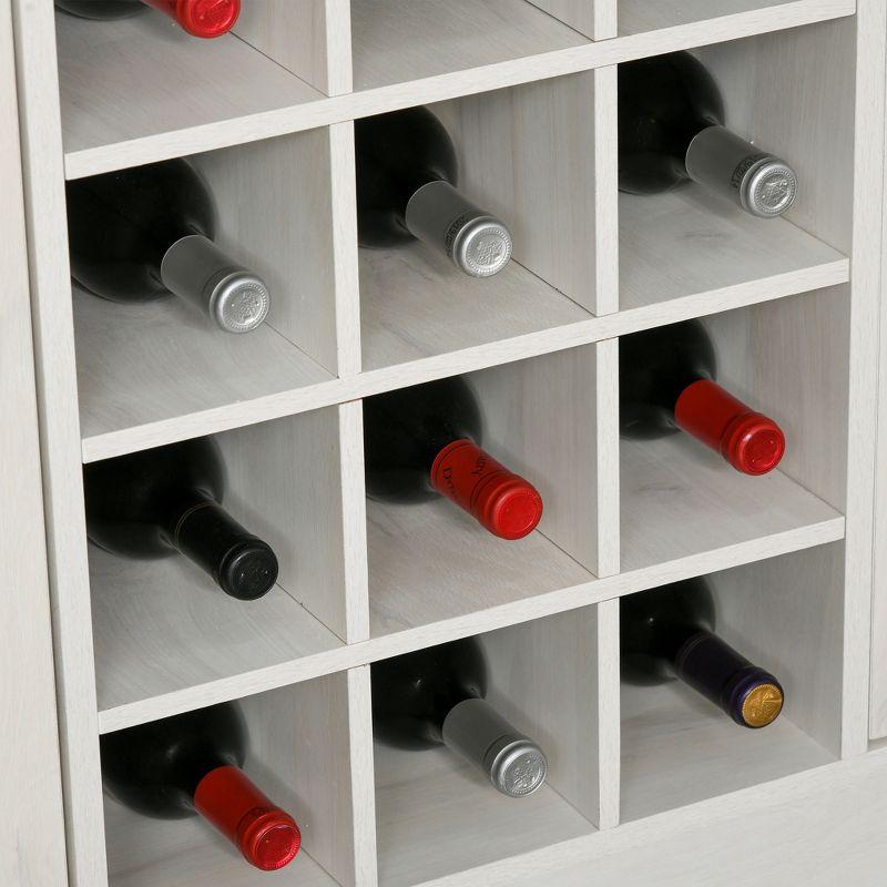 HOMCOM Kitchen Buffet with Hutch Cupboard with Utility Drawer, 4 Door Cabinets,  and Optional 12-Bottle Wine Storage, White