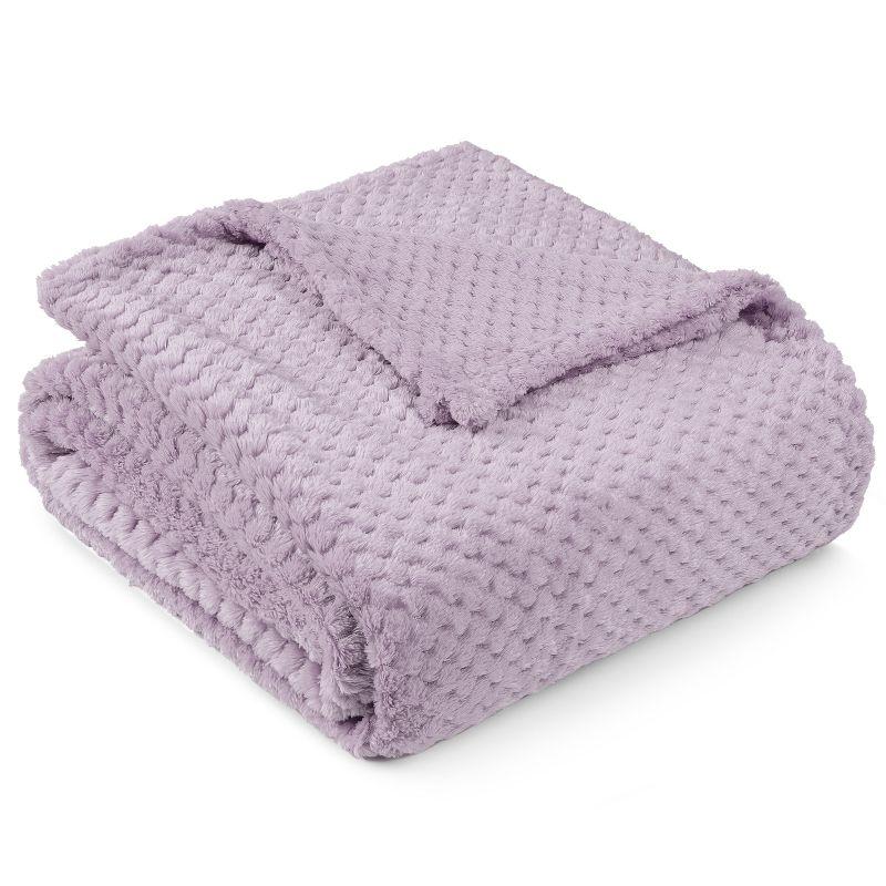 PAVILIA Soft Waffle Blanket Throw for Sofa Bed, Lightweight Plush Warm Blanket for Couch , Lavender Purple/Throw - 50x60