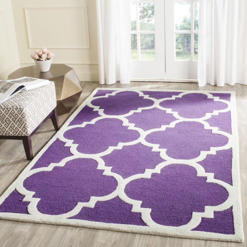 Cambridge CAM140 Tufted Indoor Area Rug - Purple/Ivory - 4'x6' - Safavieh