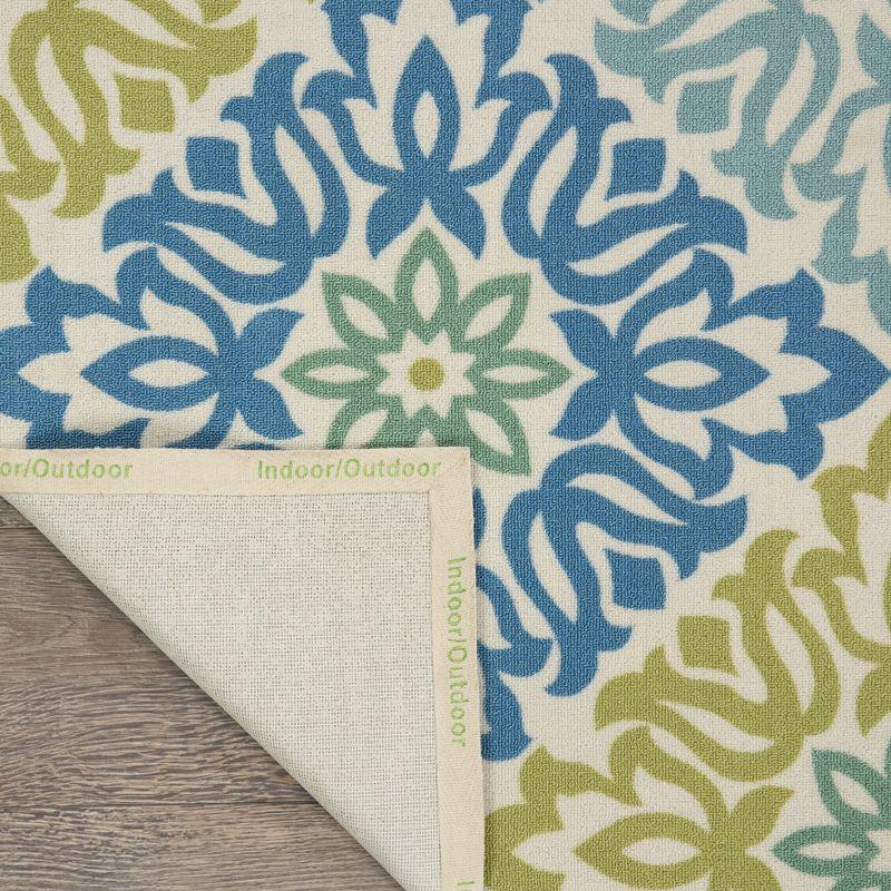 Waverly Sun & Shade "Sweet Things" Blue Indoor/Outdoor Area Rug by Nourison Marine 4'3" x 6'3"