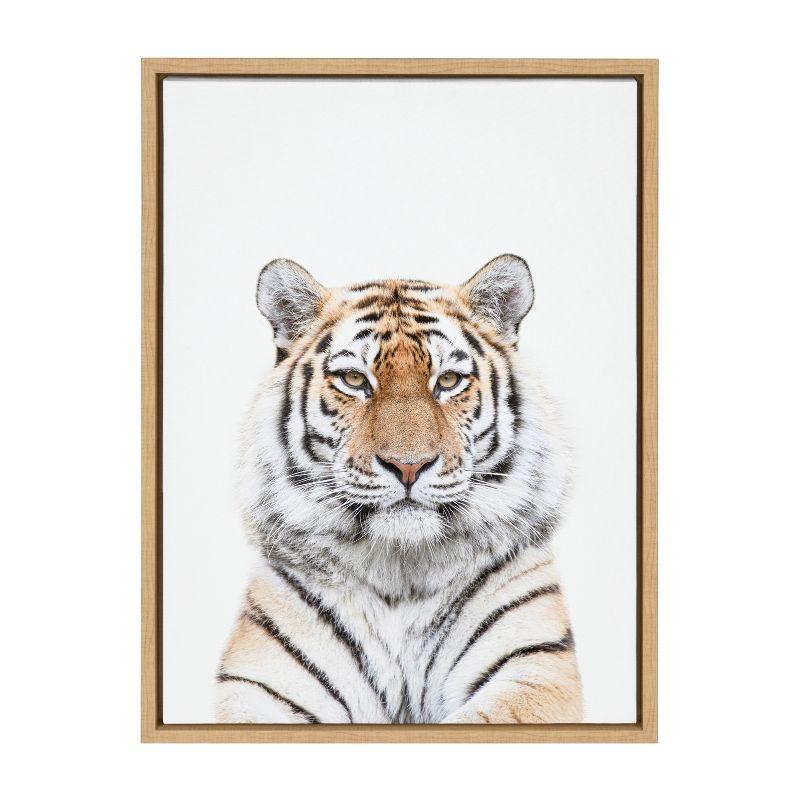 18" x 24" Sylvie Tiger Portrait Framed Canvas by Amy Peterson Art Studio - Kate & Laurel All Things Decor