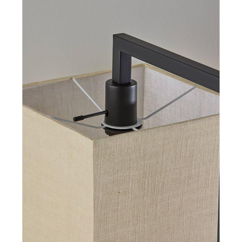 Richard Table Lamp Black - Adesso: Modern Metal Desk Task Lamp with Beige Cotton Shade, ETL Listed