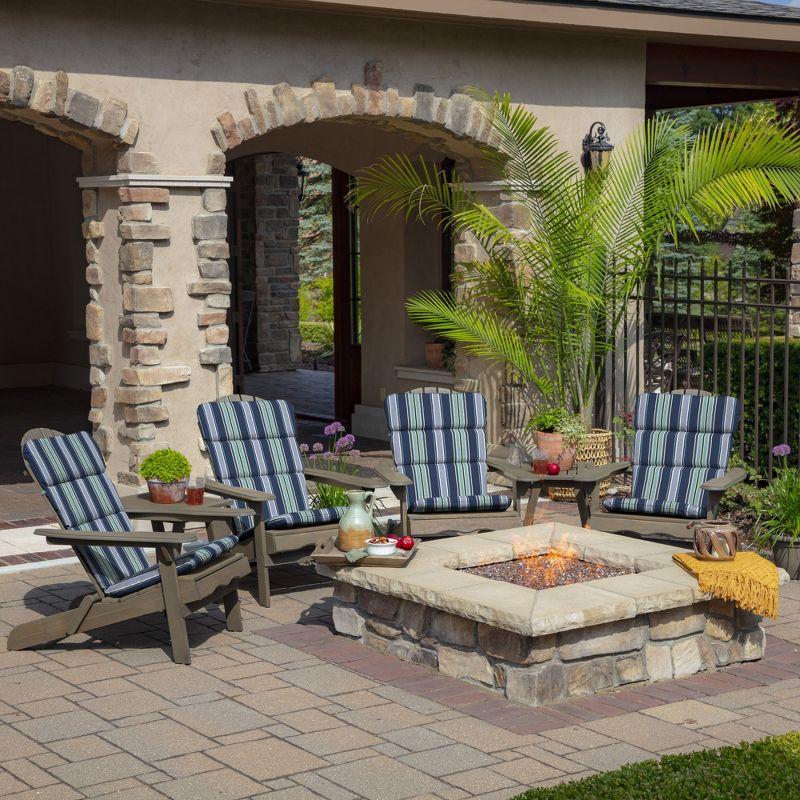 Sapphire Aurora Blue Stripe Outdoor Adirondack Chair Cushion