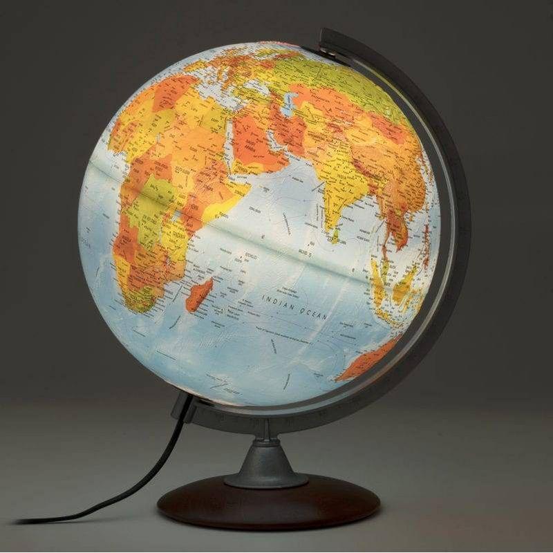 Tactile Blue Ocean Physical Relief Globe - Waypoint Geographic: 12" Diameter, Political Boundaries, Major Cities, Plastic