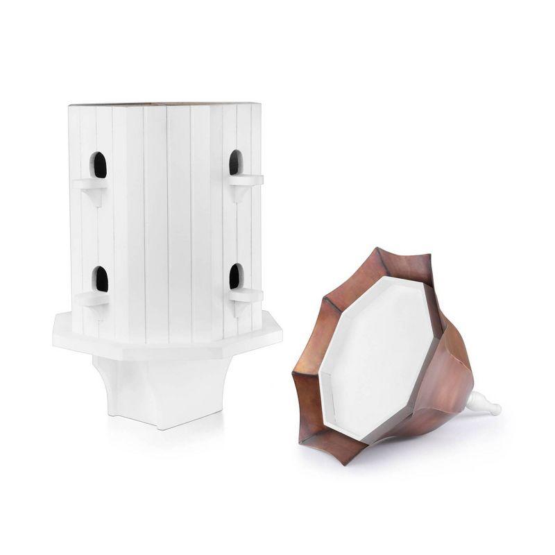 Dovecote Manor Pure Copper Bird House - White - Good Directions: Mango Hardwood Base, No Assembly Required