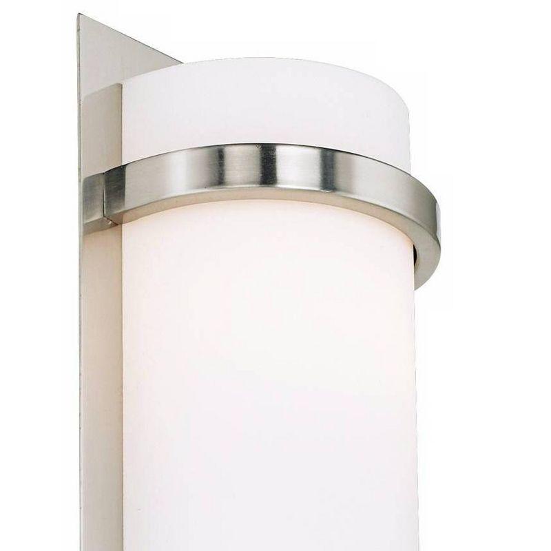 Minka Lavery Modern Wall Light Sconce Brushed Nickel Hardwired 6 3/4" Fixture Etched Opal Glass Shade for Bedroom Bathroom Vanity