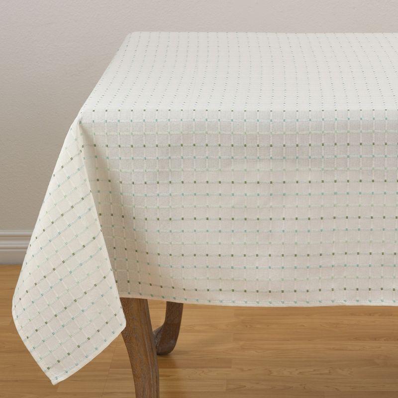 Saro Lifestyle Solid Color Tablecloth With Stitched Line Design