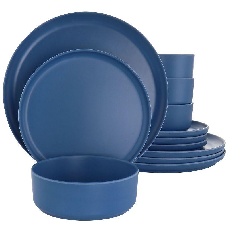 Gibson Home Canyon Crest 12-Piece Stackable Matte Melamine Dinnerware Set