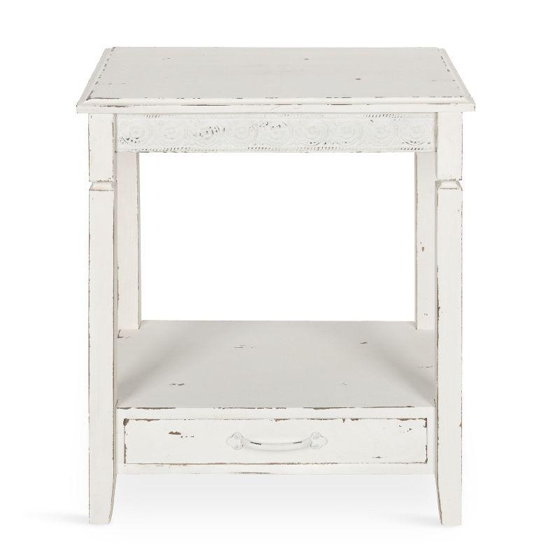 Kate and Laurel Idabelle Rectangle Wood Side Table, 13.5x22x27.75, White