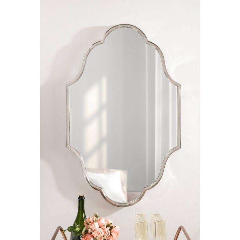 23" x 37" Rowla Framed Decorative Wall Mirror Silver - Kate & Laurel All Things Decor: Arched, Curved, Metal Mount