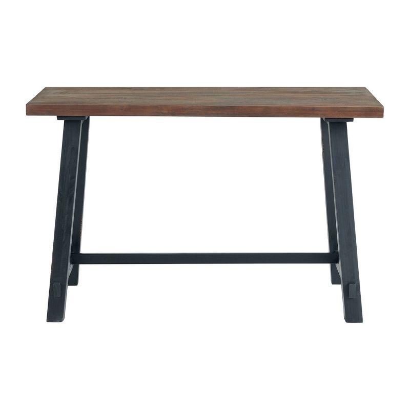 Distressed Black Sawhorse 52" Solid Wood Work Desk