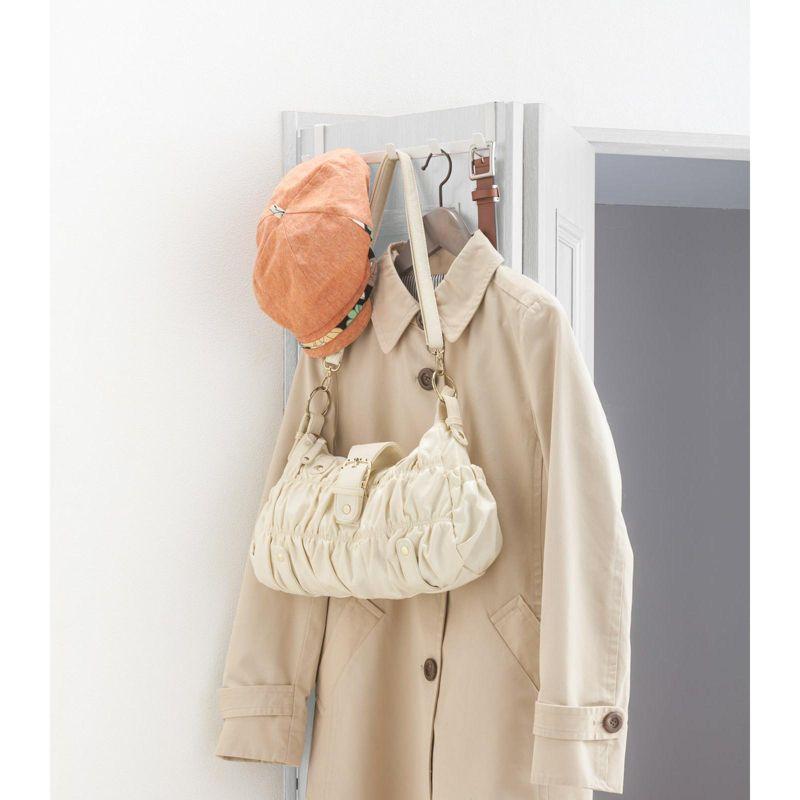 Yamazaki Home Over The Door Hooks - Hanging Coat Rack, Steel, Wide, Over-the-Door