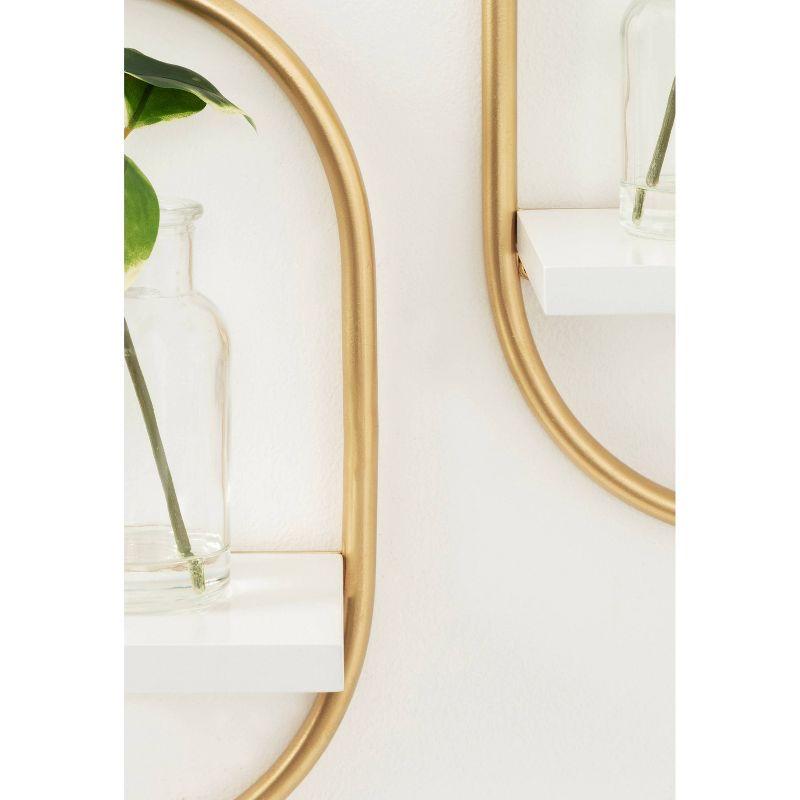 Set of 2 Olav Wall Shelf Set White: Modern Floating Shelves by Kate & Laurel All Things Decor