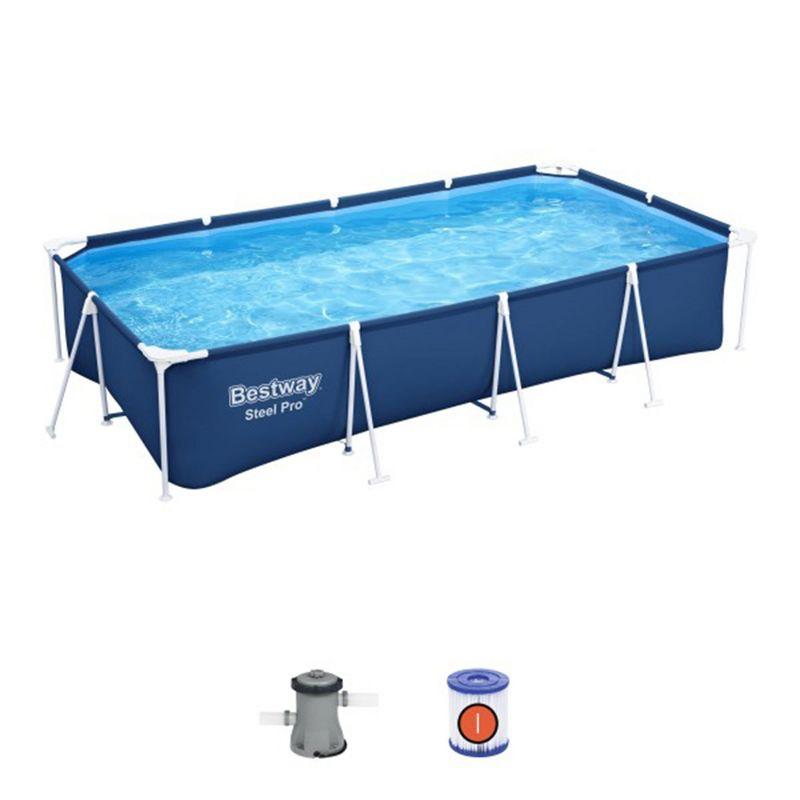 Bestway Steel Pro 13 ft x 32 in Rectangular Above Ground Pool with Filter and Pump