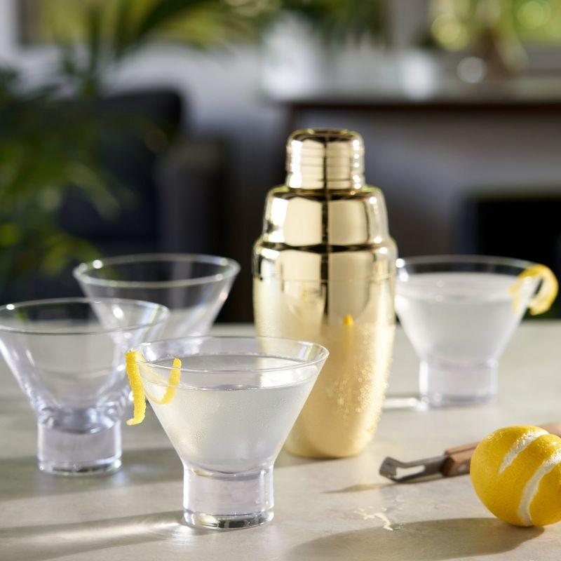 Viski Raye Heavy Base Crystal Stemless Martini Glasses