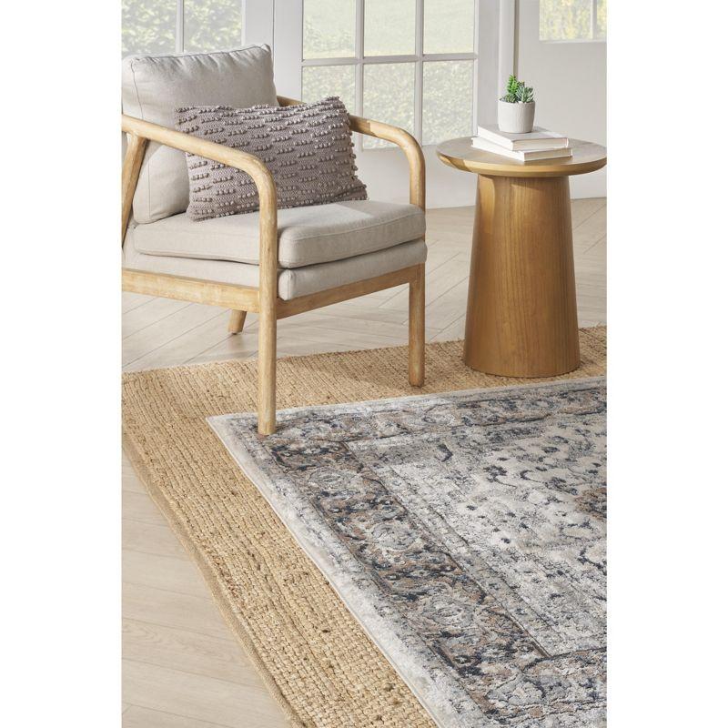 Nourison Concerto Center Medallion Indoor Rug Ivory Grey 8'10" x 11'10"