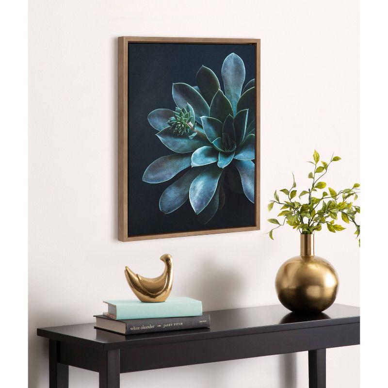 Little One Botanical Succulent Canvas Wall Art with Gold Frame