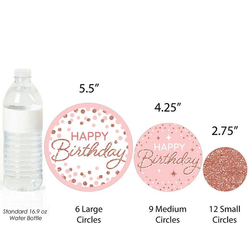 Big Dot of Happiness Pink Rose Gold Birthday - Happy Birthday Party Giant Circle Confetti - Party Decorations - Large Confetti 27 Count