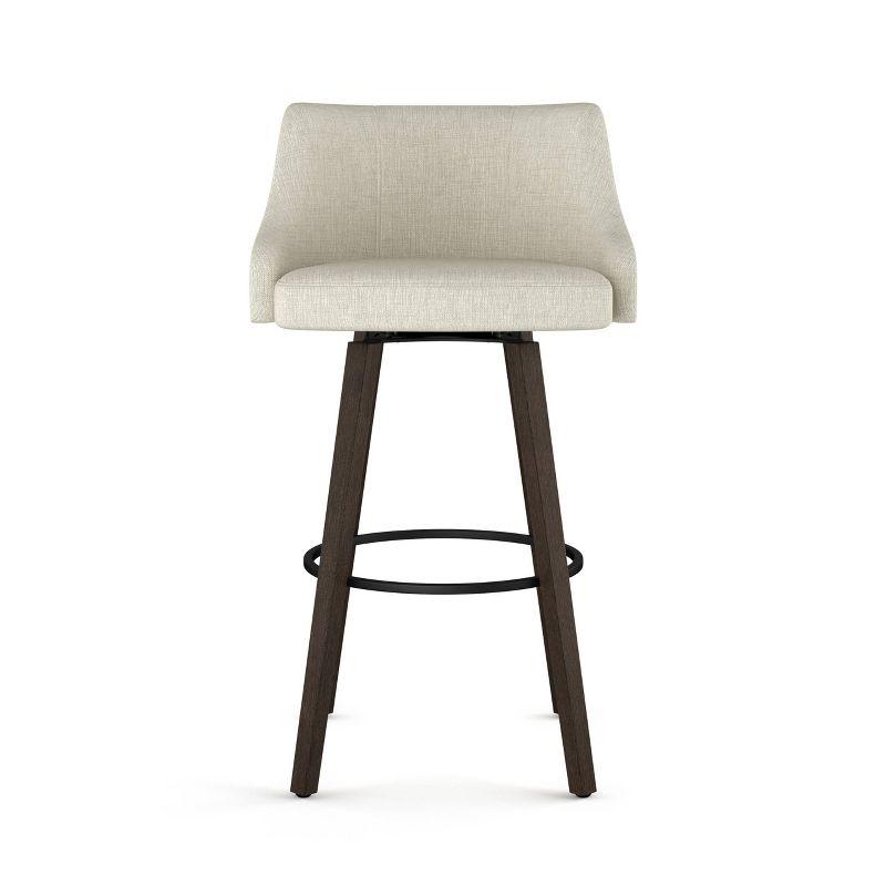 Ramon 26" Swivel Counter Stool in Dark Brown with Wood and Metal Base