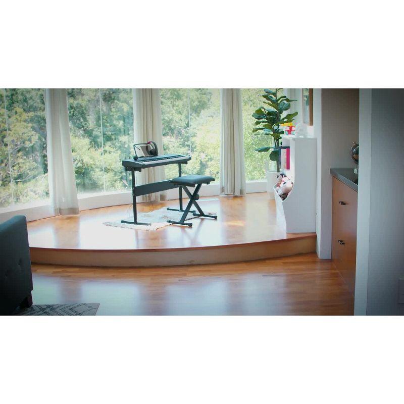 Best Choice Products 61-Key Beginners Electronic Keyboard Piano Set w/ LED, 3 Teaching Modes, H-Stand, Stool - White