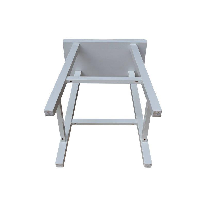 Davis Saddle Seat Counter Height Barstool White - International Concepts: Solid Wood, Rubberwood Legs, No Assembly Required