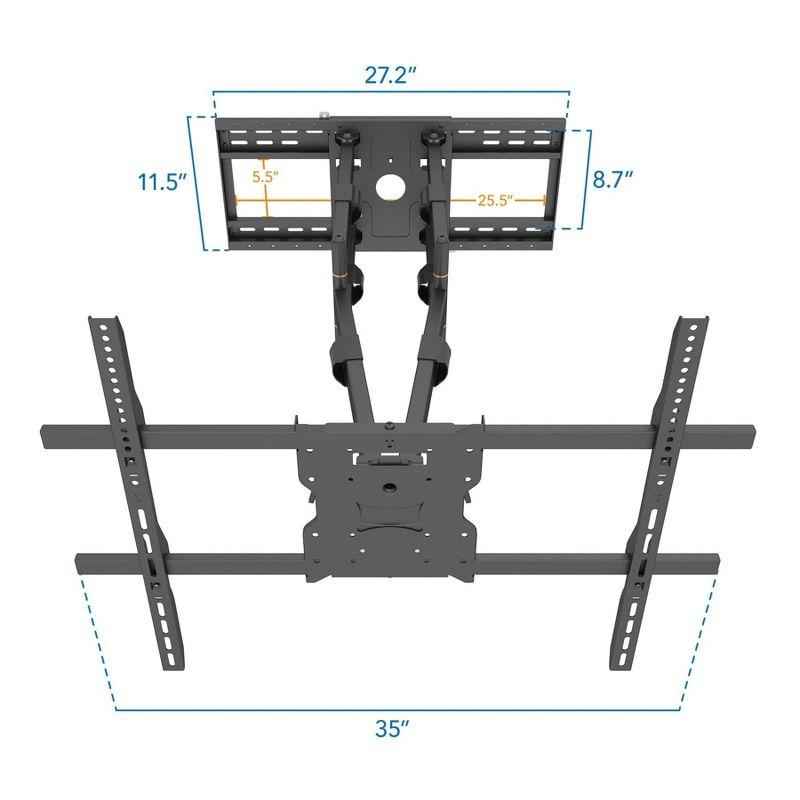 Mount-It! Full Motion TV Wall Mount with 39 Inch Long Extension Arms, Heavy Duty Dual Arm TV Mount Fits 65 to 110 Inch TVs & Fits 16 and 24 Inch Studs