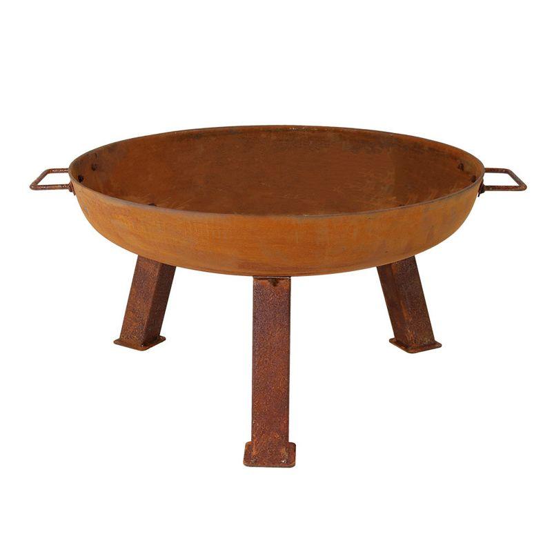 Union Round Wood-Burning Steel Finish Cast Iron Outdoor Raised Fire Pit Bowl