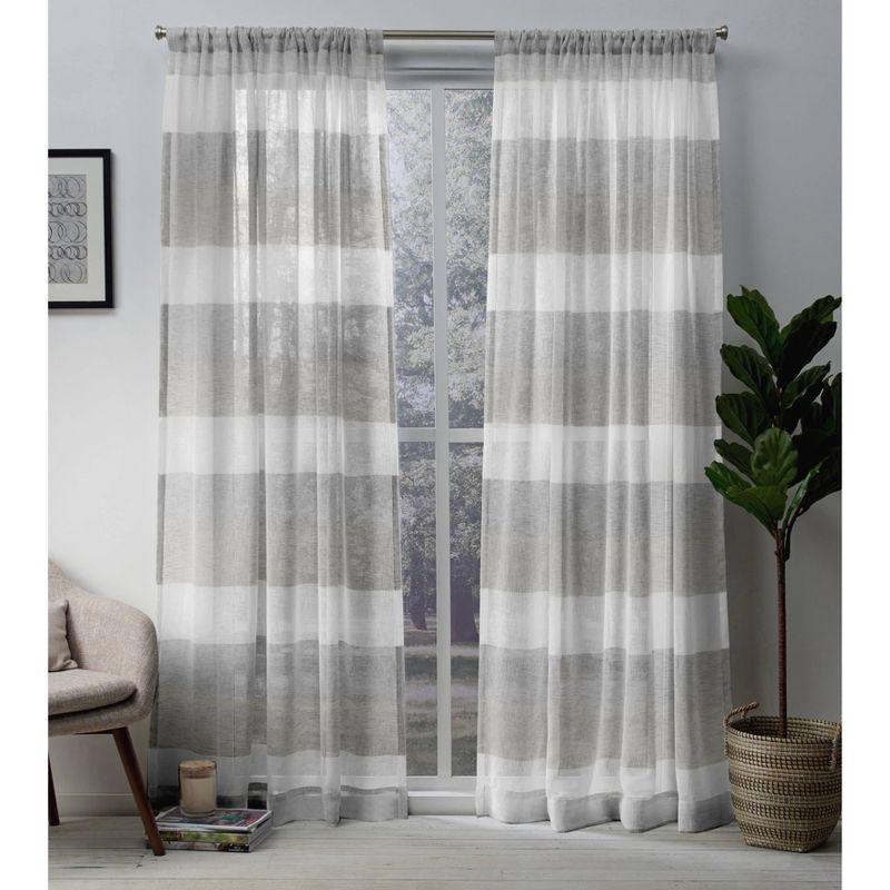 Set of 2 Bern Rod Pocket Window Curtain Panels Exclusive Home